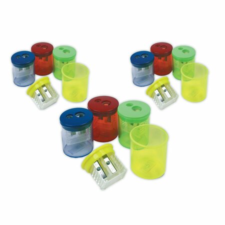 THE PENCIL GRIP Eisen Sharpeners. Two-Hole, 1.5 x 1.75, Assorted Colors, 12PK ESN-51312